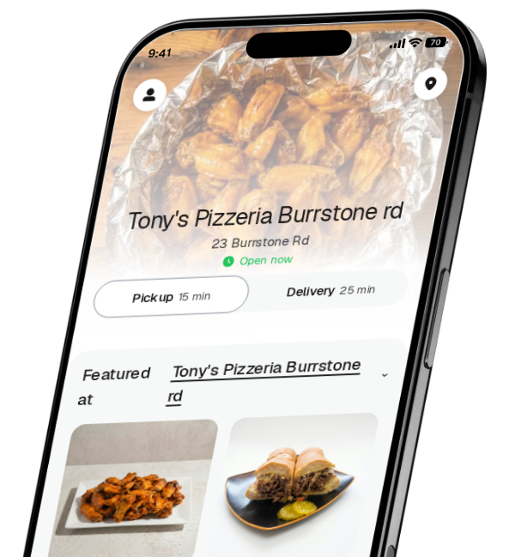 Tony's Pizzeria Burrstone rd app preview