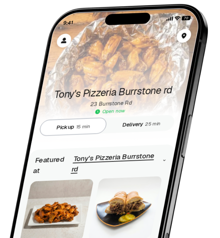 Tony's Pizzeria Burrstone rd app preview